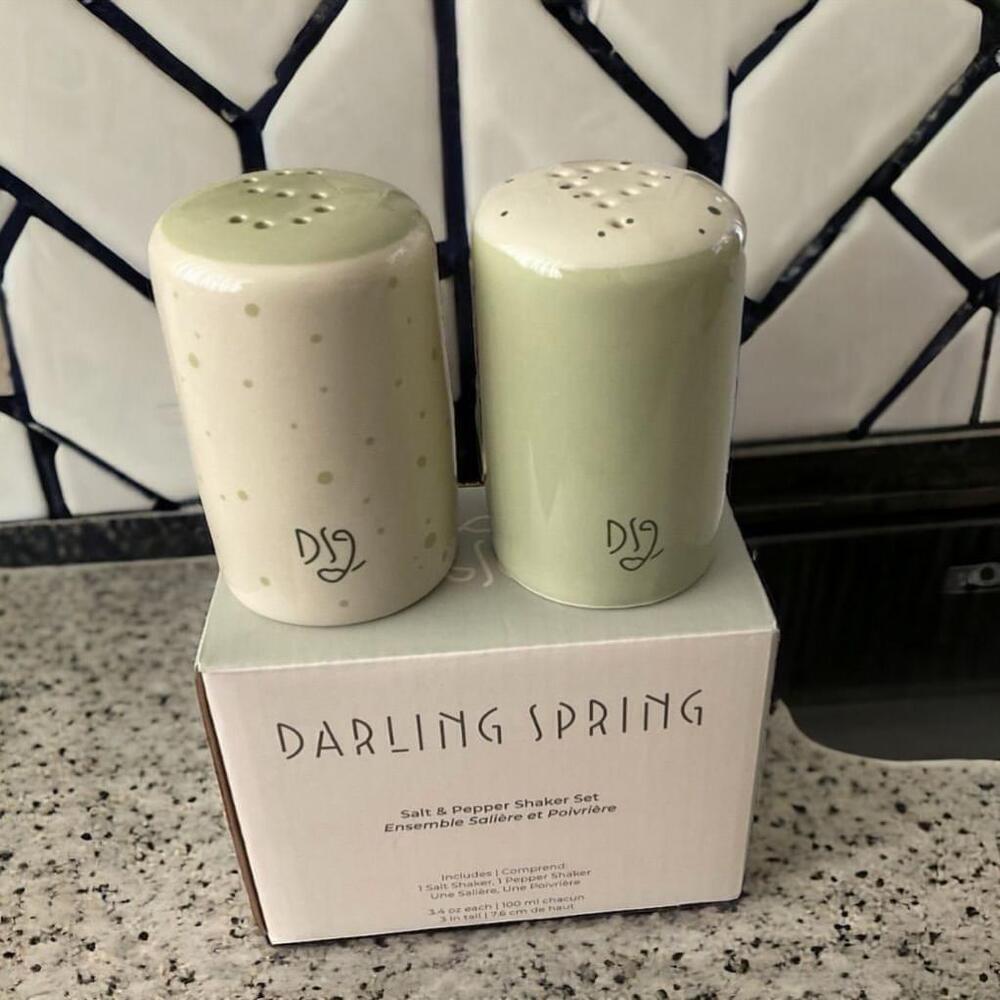 $10$ add on Darling Spring Salt and Pepper Shaker Set spring green